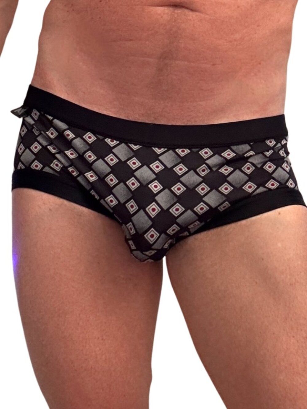 N2N Bodywear Black Print Square Cut Swimsuit Size L
